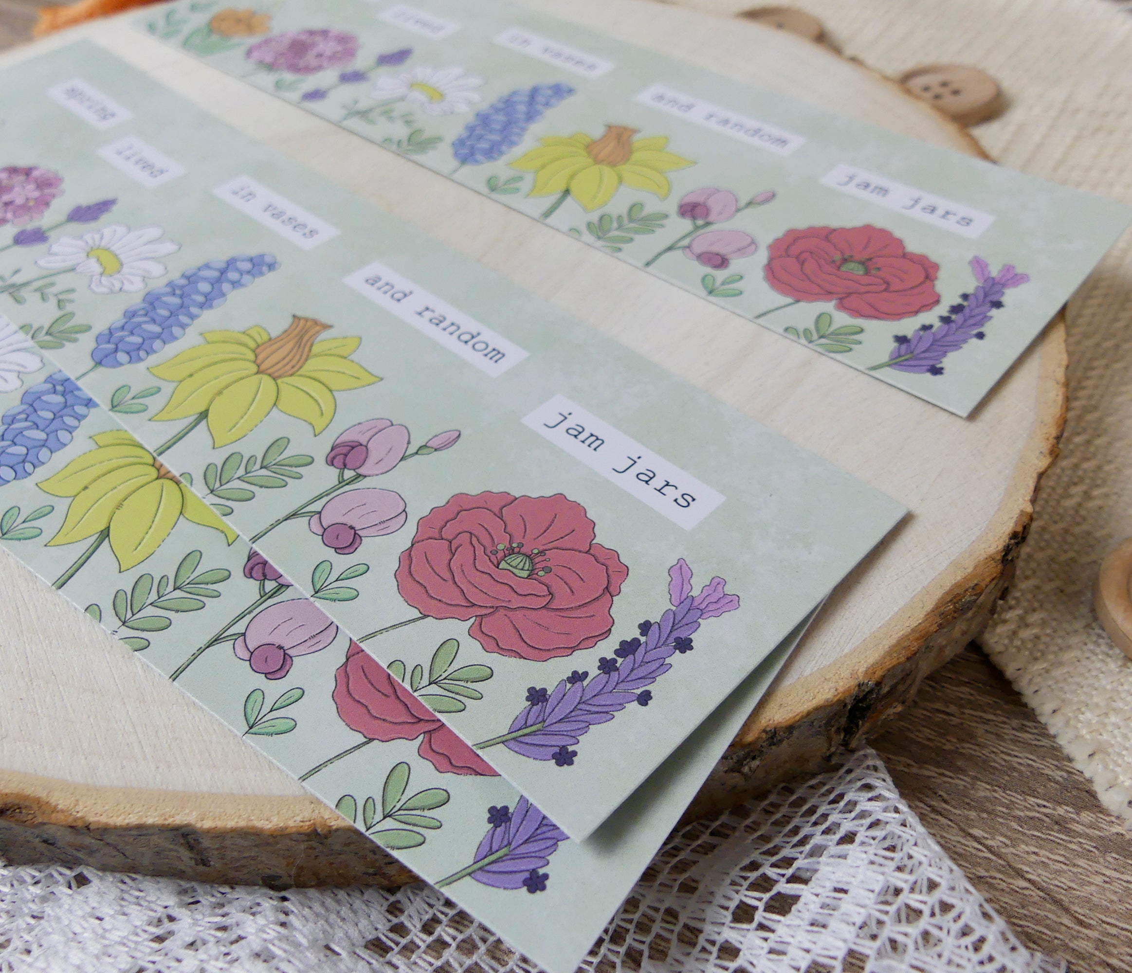 flower garden bookmarks in group