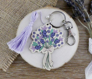 lavender key chain with light purple tassel