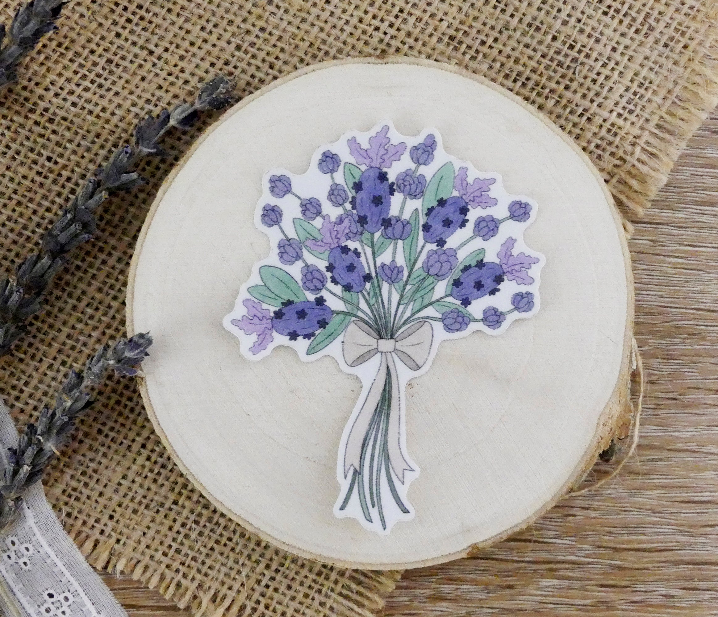 bouquet of lavender vinyl sticker