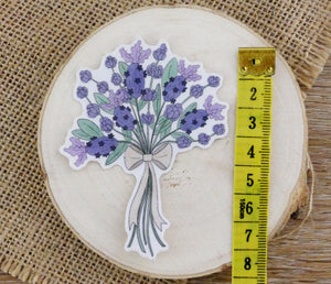 bouquet of lavender with tape measure