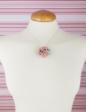 Handmade beaded flower pendant