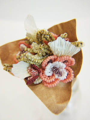 Miniature beaded flower bouquet - vintage afternoon