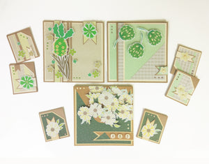 Handmade Collage Cards - Garden Green (set of 3)